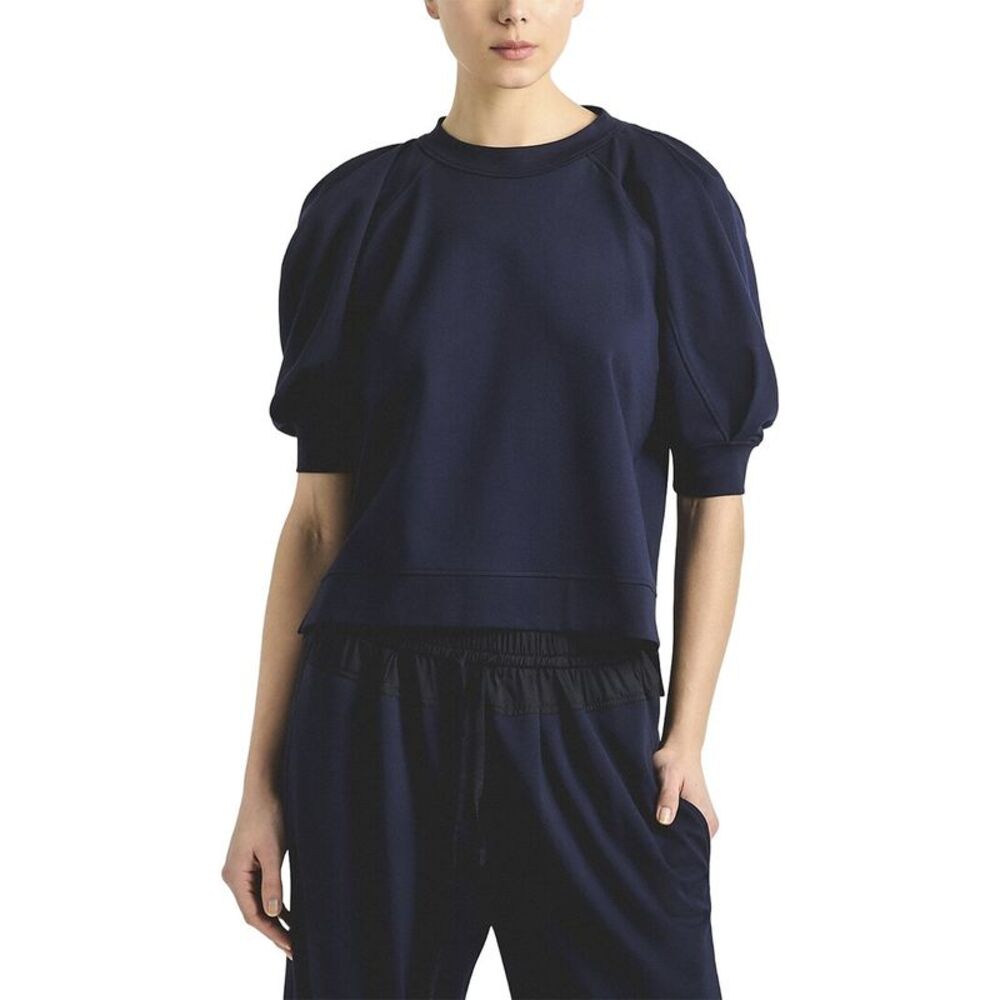 Derek Lam 10 Crosby Womens Prisilla Solid Double Jersey Top, Blue